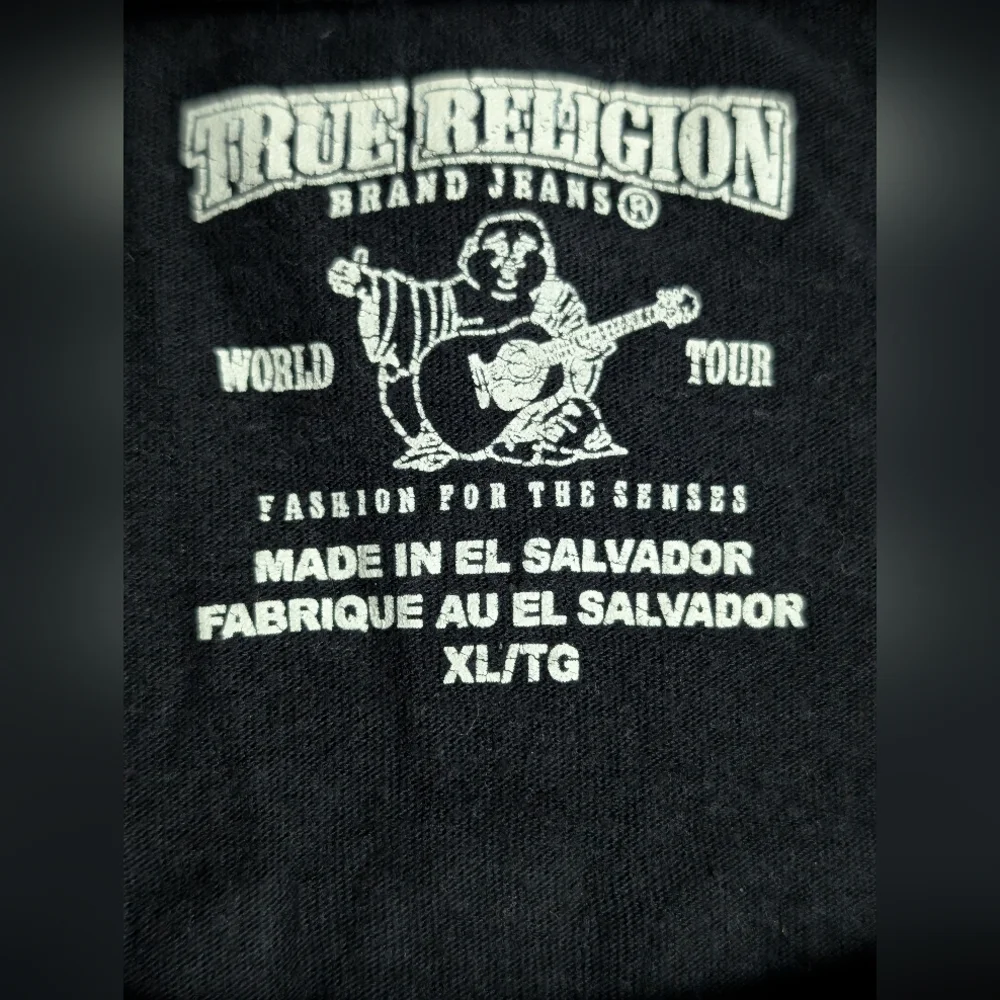 Men's Classic Logo True Religion Black T Shirt Size XL